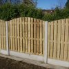 Arched Hit & Miss Panels in Concrete Posts and with Gravel Board and Concrete Strip